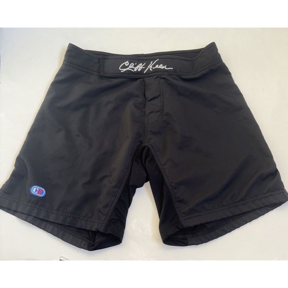 Mens Cliff Keen Black Board Shorts Training Grappling MMA NFHS Compliant Size 28
